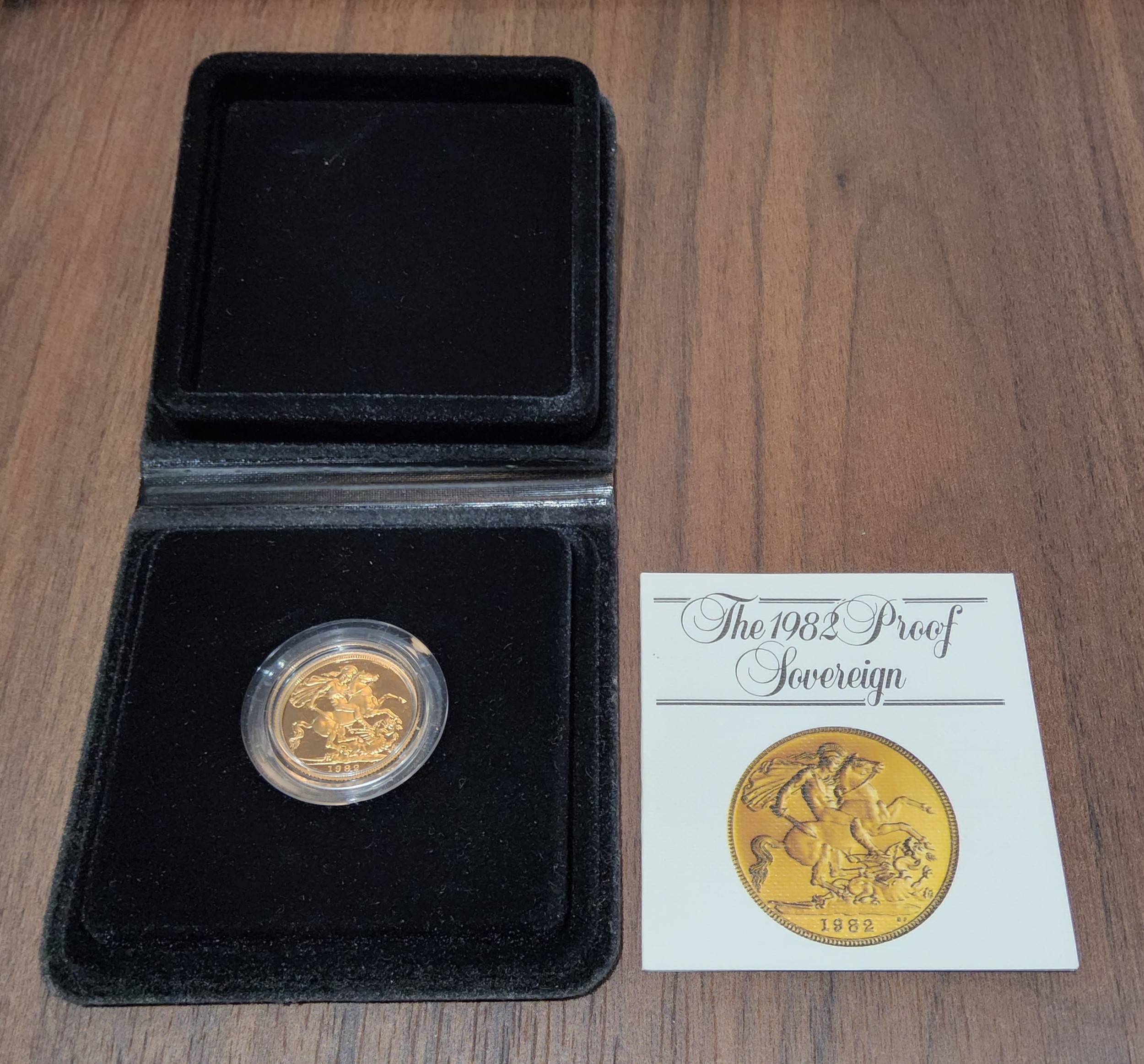 A 1982 Royal Mint Gold Proof Sovereign in original presentation box & COA