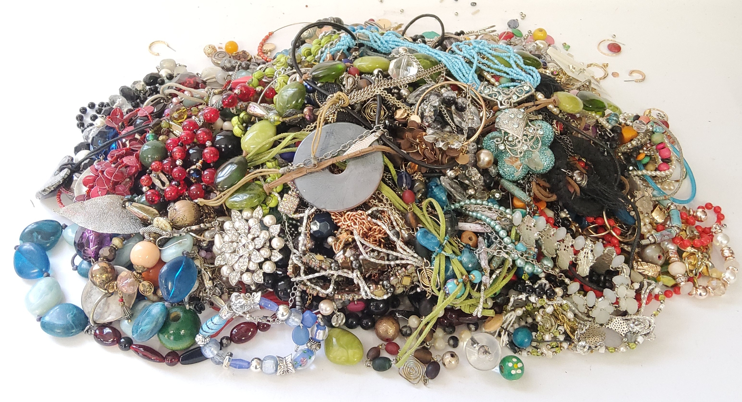 A large quantity of studio glass, stone inset and bohemian Costume jewellery