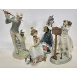 Lladro including Flower Girl in Clogs; Clarinet Player; Chit-Chat and The Golfer (all AF)