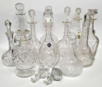 An Edinburgh Crystal cut-glass decanter & stopper; a Webb Corbett lead crystal decanter; others etc.