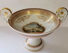 A Kaiser, Germany twin handled comport, Belvedere pattern designed by K.Nossek 24cms dia x 23cms