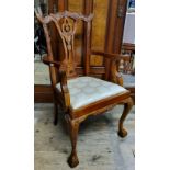 A Chippendale style library chair