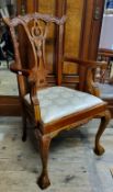 A Chippendale style library chair