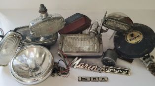 Automobilia & Auto Jumble - classic car restoration spares including a Butler head lamp, Lucas