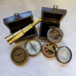 A brass compass & cover, the cover displaying 1939 579 Berlin 20 Division-S; a brass & copper pocket