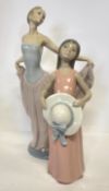 Lladro Dancer, Vincente Martinez c.1979; another Girl with Straw Hat, no. 5008 (2)