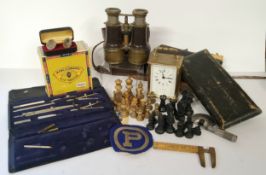 Boxes & Objects - an unopened box of 50 King Edward special cigars; WWI field binoculars; H.