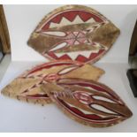 Maasai warrior painted cow hide shields