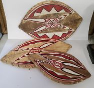 Maasai warrior painted cow hide shields