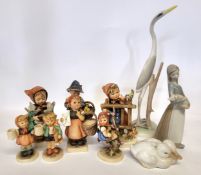 A M I Hummel, Goebel figures including Cinderella, 1972; Easter Greeting; Signs of Spring;