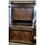 A substantial Victorian oak block front buffet c.1880 in the Charles II block fronted taste.