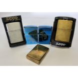 Zippo including model no. 270, 1989, a Solid Brass, 1993, a Brushed Steel; a pair of Thailand