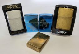 Zippo including model no. 270, 1989, a Solid Brass, 1993, a Brushed Steel; a pair of Thailand