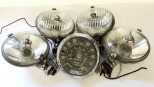 Automobilia & Auto Jumble - a classic car Jaeger speedometer (14cm diameter); two pairs of Classic
