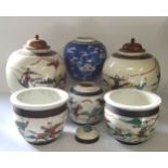 Oriental Ceraimcs - Wucai crackle glazed ginger jars decorated in polychrome enamels with battle