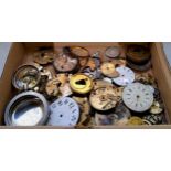 Horology - Various 19th century and later pocket watch parts including cogs, dials and repair parts.
