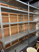 Aluminium racking including spare shelves and supports