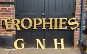 Advertisement & Signage - eleven 20th century gilded shop front letters, each measures 38cm high.