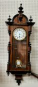 A 19th century walnut and ebony Vienna clock c.1880