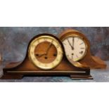 A German Napoleon Hat mantel clock, Franz Hermle two jewel 8 day movement, Westminster chimes;