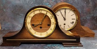 A German Napoleon Hat mantel clock, Franz Hermle two jewel 8 day movement, Westminster chimes;