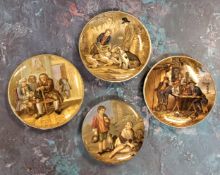 F & R Pratt pot lids - Dr Johnson, 11cm diam;  others, The Battle of the Nile;  The Game Bag;