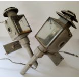 A pair of early 20th century coach lamps, converted to electricity (AF)