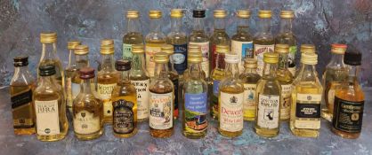 Whisky Miniatures including, Spey Cast 12yrs; Dewars; Bells; Grants; Jura; Chivas Regal; novelty