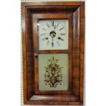 An American mahogany wall clock, manufacturer label to interior 'Improved Thirty Hour Brass