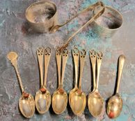 A set of eight Hallowes Golf Club, Dronfield, silver coffee spoons , Cooper Brothers & Sons Ltd,