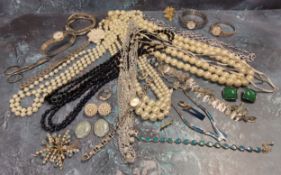 Fashion Jewellery - beads, brooches, earrings;  etc