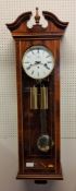 A Hermle & Sohn mahogany wall clock, regulator, 4/4 Westminster chime (time side cable driven, chime
