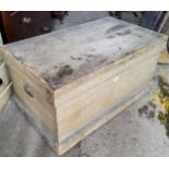Salvage - an early Victorian painted pine blanket box