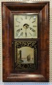 An American mahogany wall clock, manufacturer label to interior 'New Erome & Co New Haven Thirty