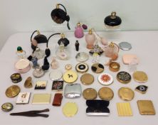 Ladies Accessories - Stratton and other Compacts;  Caithness scent flask;  Art Deco scent flask;
