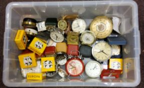 Horology - Various alarm and travel clocks including many boxed Europa travel alarm clocks; Ronald