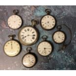 A Swiss silver lady's pocketwatch, white enamel dial, black Roman numerals, subsidiary second