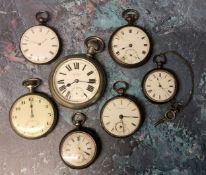 A Swiss silver lady's pocketwatch, white enamel dial, black Roman numerals, subsidiary second