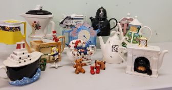 Novelty Teapots - Paddington and Friends;  Cardew Design Toy box;  James Sadler Eurotunnel;