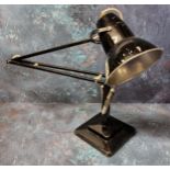 A Herbert Terry Anglepoise lamp - an early example finished in black