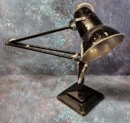 A Herbert Terry Anglepoise lamp - an early example finished in black