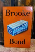 Brooke Bond Tea " Choicest  " A vintage advertising point of sale enamel on tin shop sign, orange