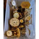Various dome clocks for restoration and spares, some with domes, movements, etc