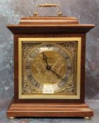 A Fox & Simpson mahogany bracket clock, 8 day movement, gold & silvered engraved dial, black Roman