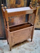 An early 20th century oak Arts & Crafts type magazine rack and book trough c.1920