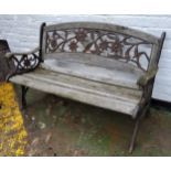A decorative garden bench