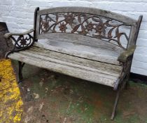 A decorative garden bench