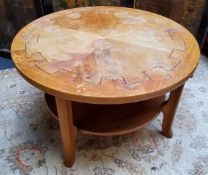 A Mid 20th century teak circular 'cog' coffee table c.1970, unusual model. Condition: In need of