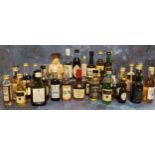 Spirit miniatures including Jack Daniels; Makers Mark; Wild Turkey; Martell Cognac; Nannese Pear