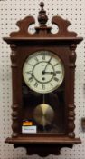 A Franz Hermle Victorian style mahogany, wall clock, regulator 8 day 4/4 Westminster movement,